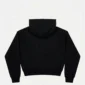 Vista posterior de la sudadera negra Bling de Cold Culture para mujer, con espalda lisa, capucha y puños elásticos.
