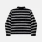 Vista trasera del jersey negro Cold Culture Breakout Knit con rayas blancas horizontales