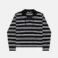 Jersey negro Cold Culture Breakout Knit con rayas blancas, cuello y cierre de cordones frontal