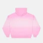 Vista trasera de la sudadera rosa Crossed de Cold Culture, con capucha, espalda lisa y puños y bajo acanalados.