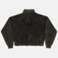 Vista trasera del jersey negro Cold Culture Distress Curved Zip Knit con acabado desgastado