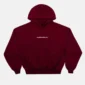 Sudadera Burgundy Cold Culture Distressed Defense de frente con capucha, bolsillo canguro y logotipo en el pecho