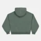 Parte trasera de la sudadera con cremallera verde Eagle de Cold Culture, con capucha y acabado liso