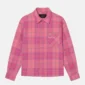Camisa Rake de Cold Culture en rosa con estampado de cuadros, cierre de botones, cuello clásico y bolsillo delantero con logotipo blanco