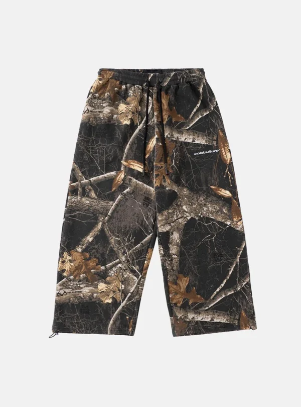 Pantalones deportivos Cold Culture Realtree Black con estampado de camuflaje de ramas y hojas, vista frontal