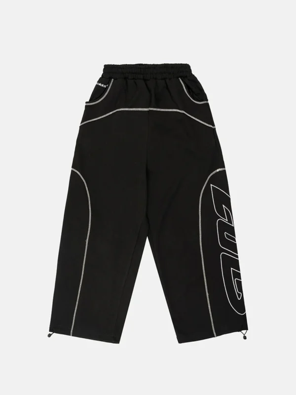 Pantalones deportivos negros Cold Culture Roller con costuras en contraste y gráfico lateral