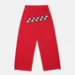 Vista trasera de los pantalones deportivos rojos Stars de Cold Culture, con estampado de estrellas blancas de contorno negro y perneras anchas.