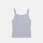 Vista trasera del top de tirantes Strapline Tank Top Mujer de Cold Culture en gris jaspeado, con tirantes anchos y espalda lisa.