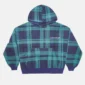 Sudadera Cold Culture Two Faces en navy y verde con estampado de cuadros, capucha, bolsillo canguro y logotipo en el pecho
