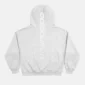 Sudadera Vertical Heather Grey de Cold Culture vista desde atrás, con capucha y logotipo blanco en vertical a lo largo de la espalda.